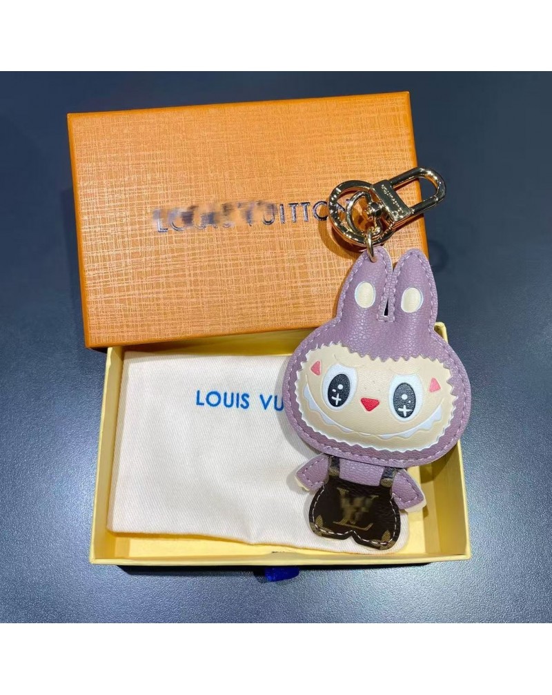 ルイヴィトン キーホルダー可愛いLABUBUペンダント付きオシャレ