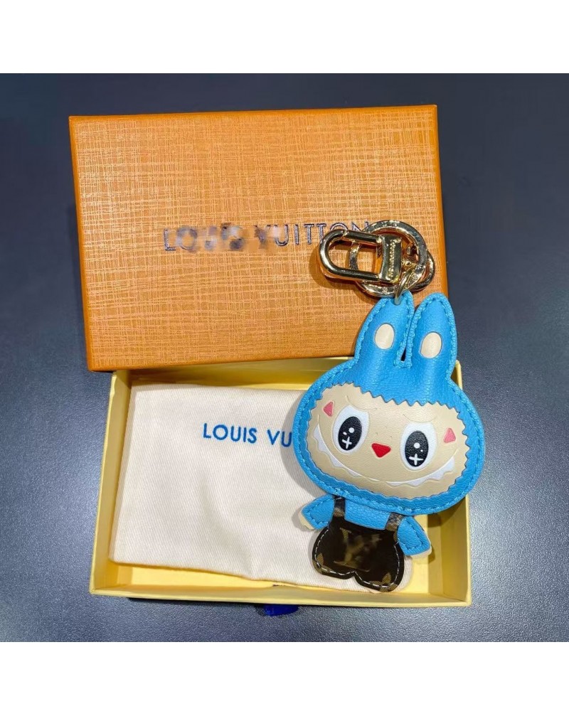 ルイヴィトン キーホルダー可愛いLABUBUペンダント付きオシャレ