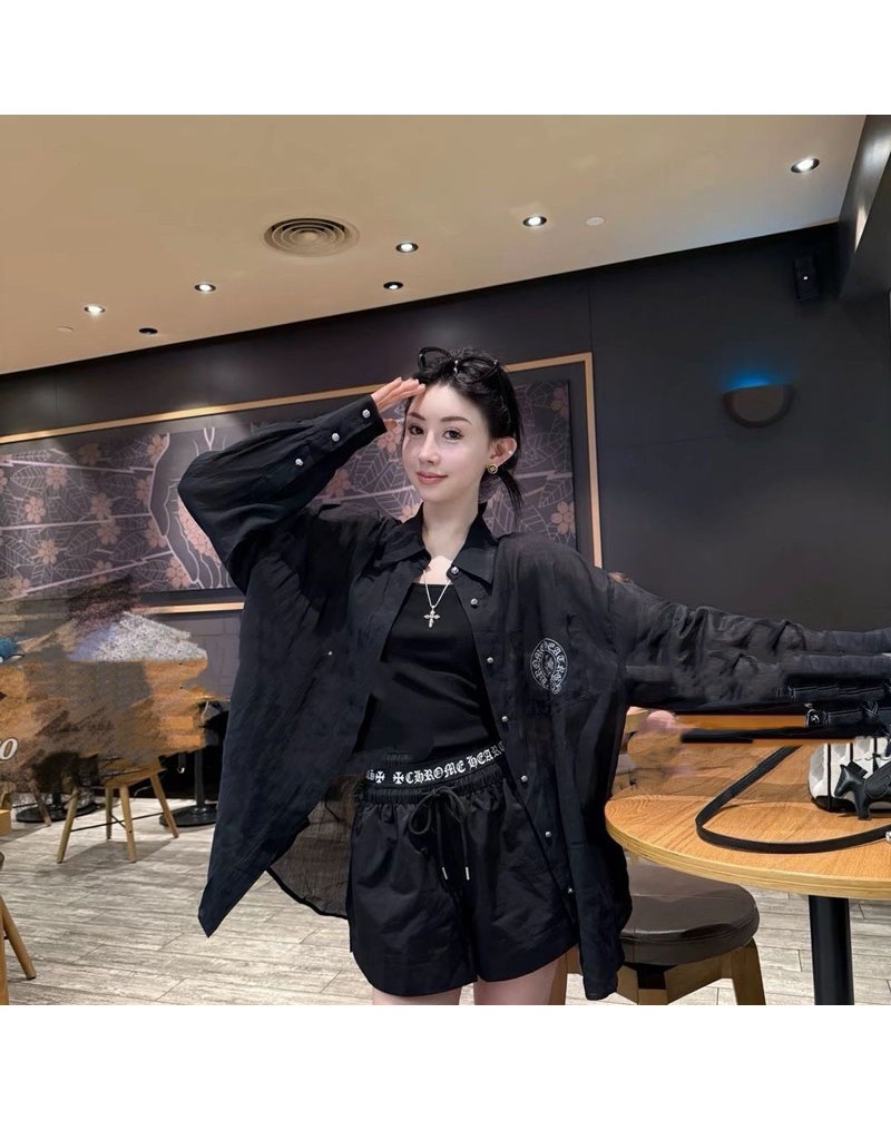 クロムハーツ シャツ女性向け人気ハーフパンツオシャレ潮流