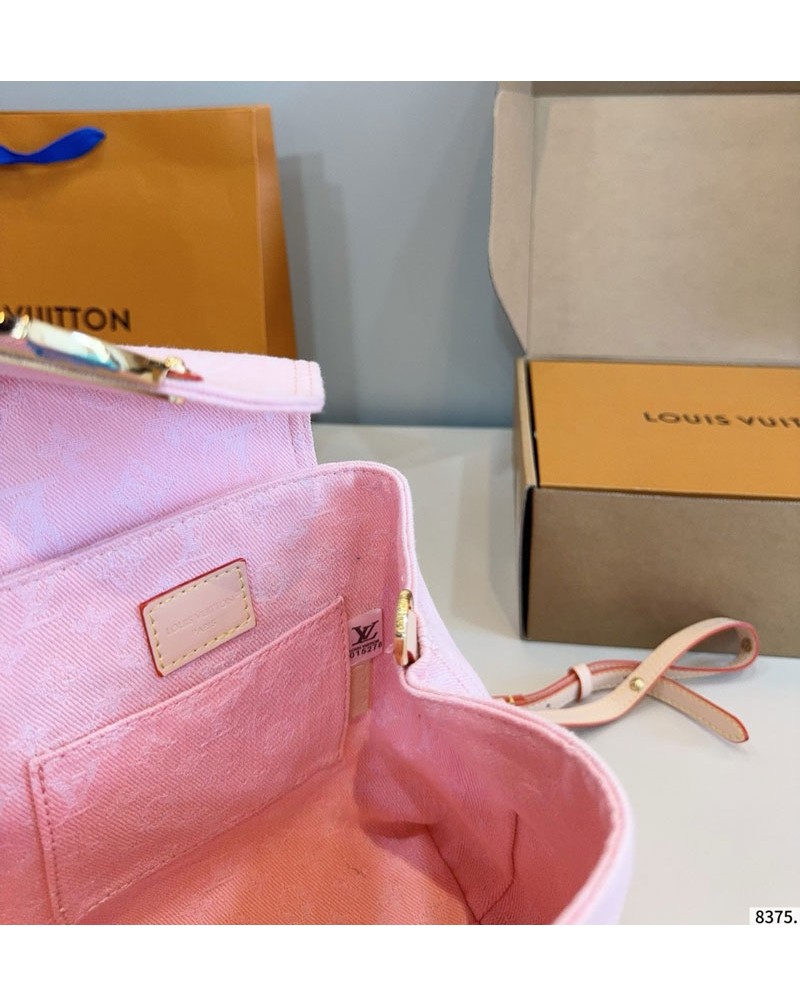 ルイヴィトン リュックデニム製流行バックパックオシャレ人気