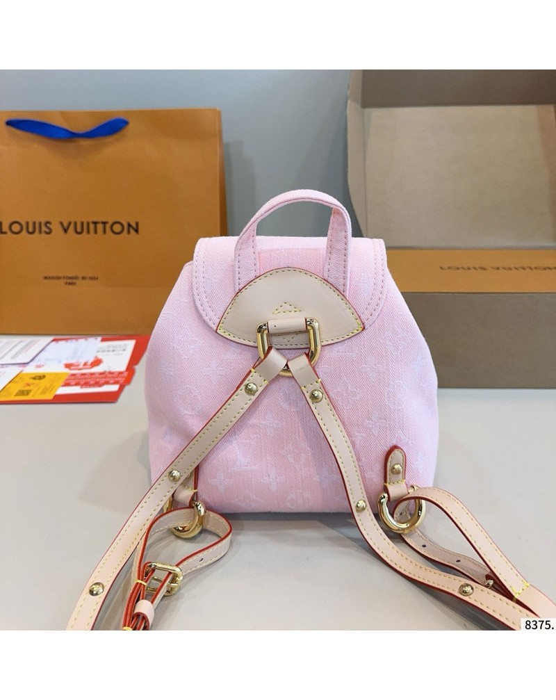 ルイヴィトン リュックデニム製流行バックパックオシャレ人気
