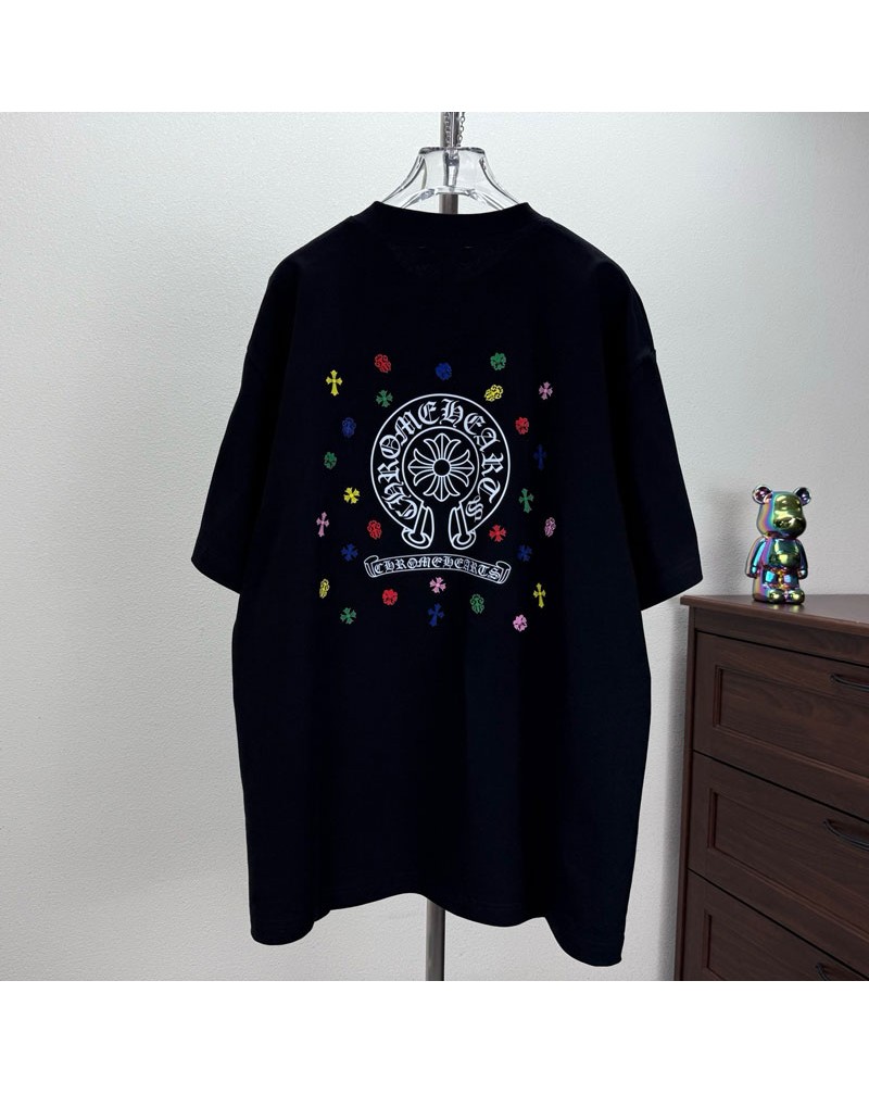 クロムハーツ tシャツ  ペアお揃い半袖個性潮流短袖カジュアルファッションスタイル