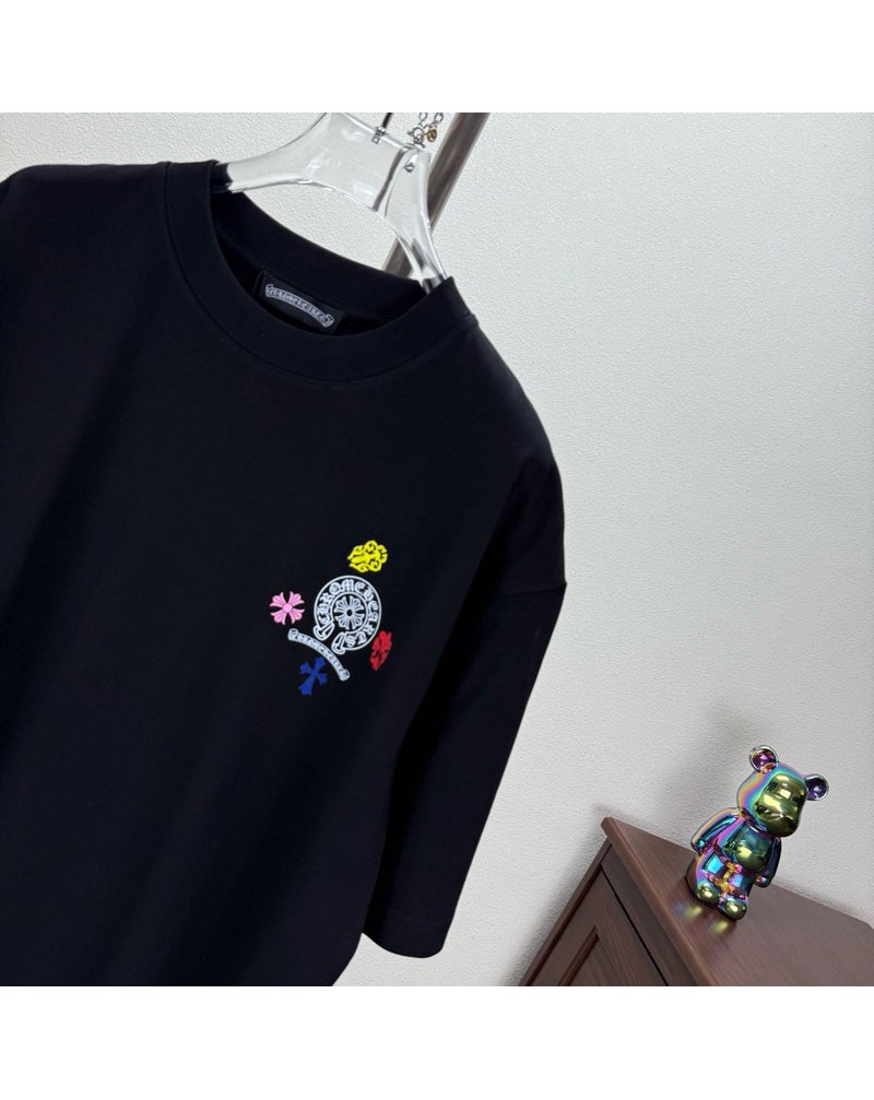 クロムハーツ tシャツ  ペアお揃い半袖個性潮流短袖カジュアルファッションスタイル