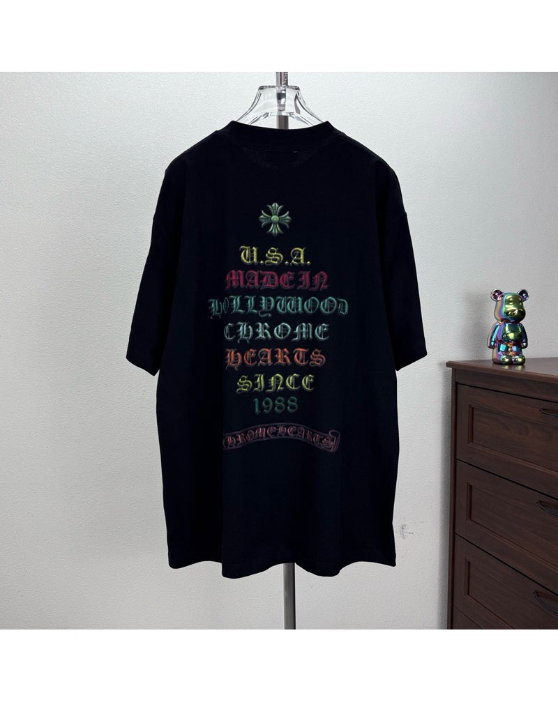 クロムハーツ tシャツ短袖潮流個性 オシャレティシャツ半袖コットン男女兼用
