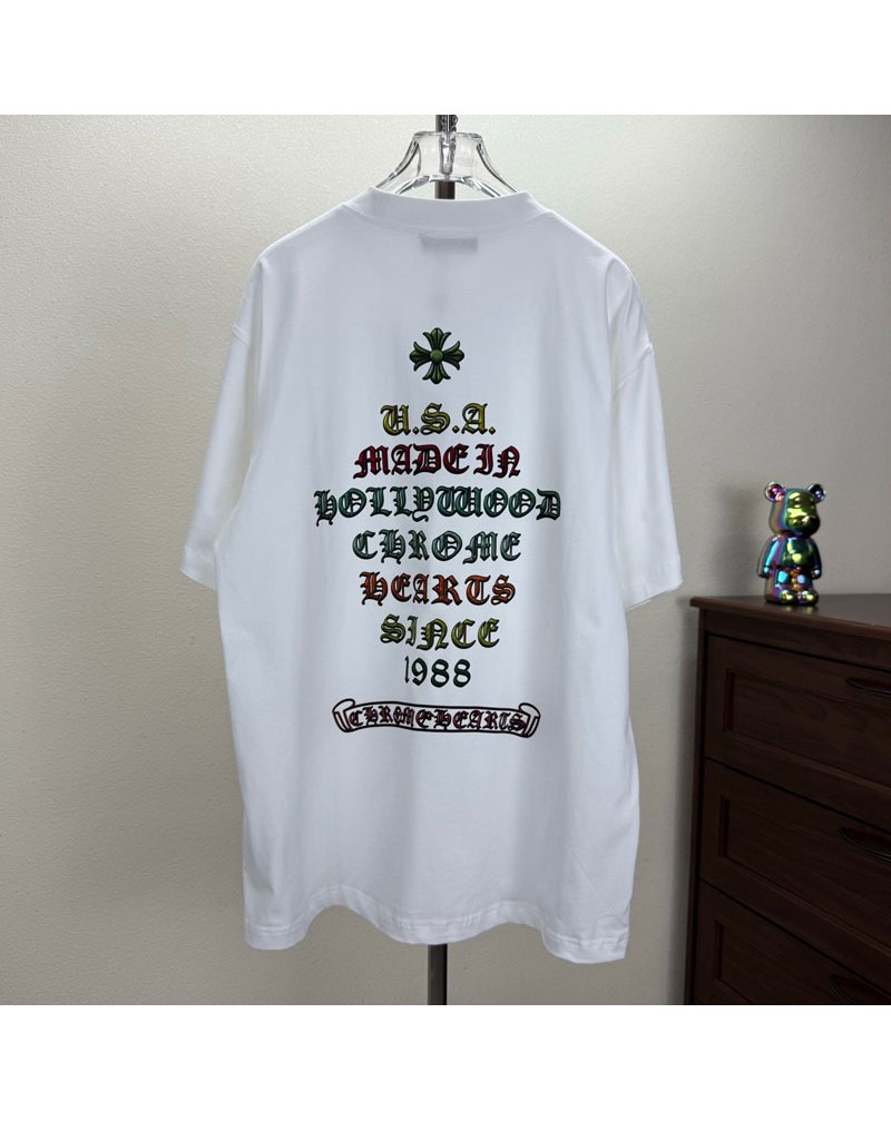 クロムハーツ tシャツ短袖潮流個性 オシャレティシャツ半袖コットン男女兼用