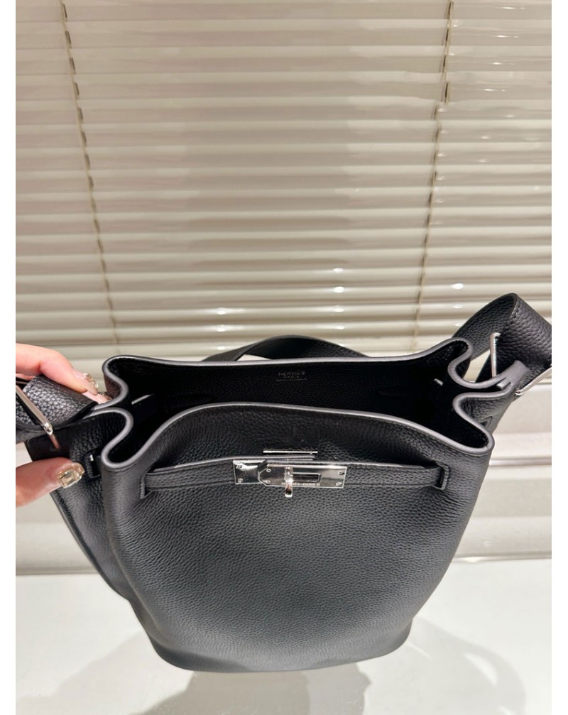 エルメス バケツバッグ簡約牛革製KELLY人気流行hermesショルダーバッグメンズレディース兼用出勤外出適用