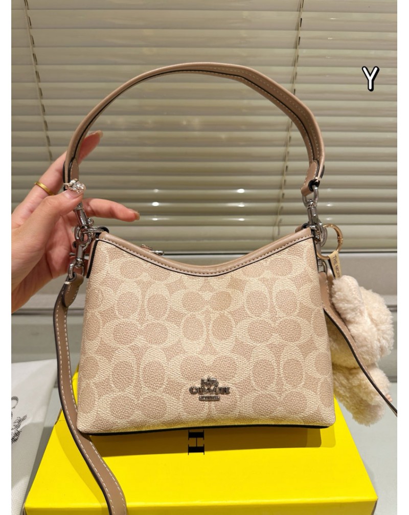 コーチ ショルダーバッグ経典流行オシャレ人気coachカバンlaurel可愛いLABUBUキーホルダー付き
