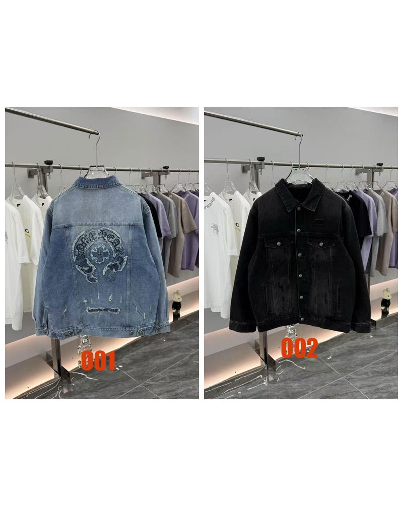 クロムハーツ デニムのコート男女向け潮流個性chrome hearts ジャケットコート人気カジュアル