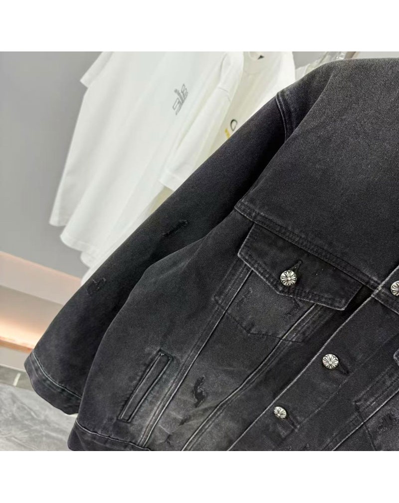 クロムハーツ デニムのコート男女向け潮流個性chrome hearts ジャケットコート人気カジュアル