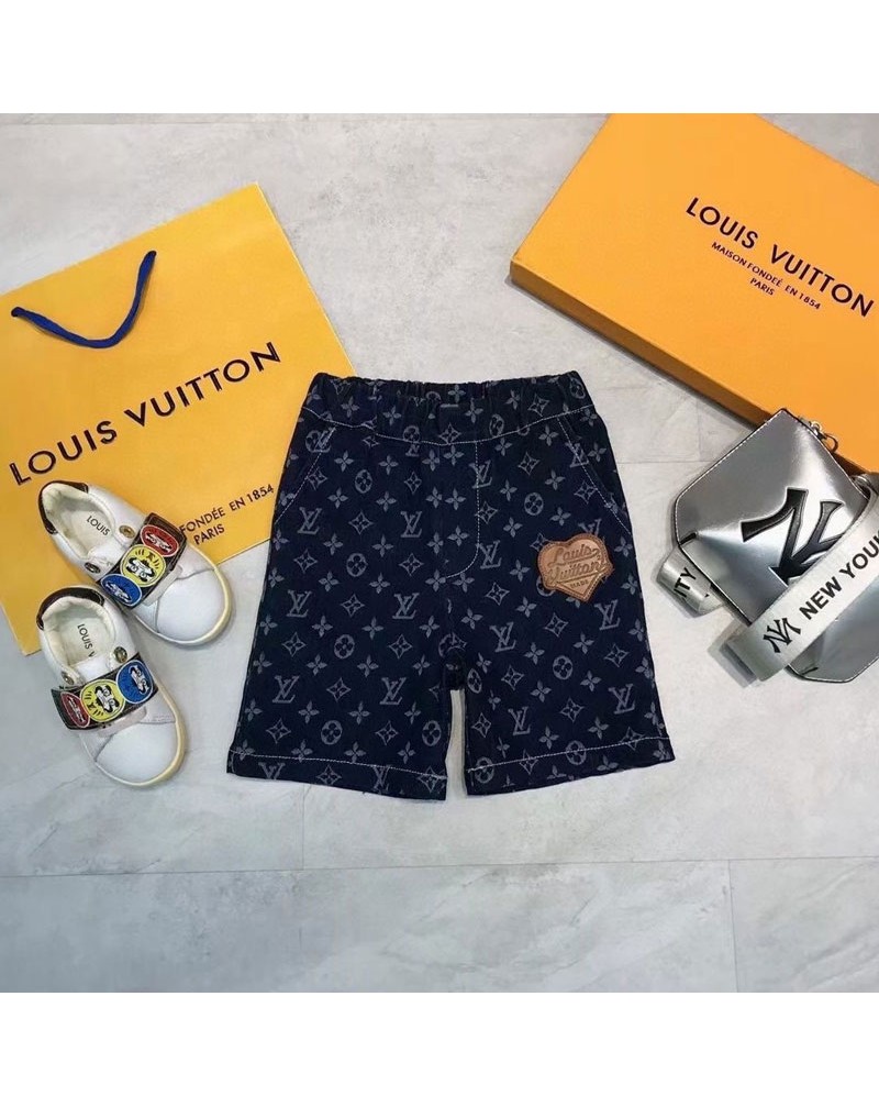 ルイヴィトン tシャツハーフパンツ二点セット子供ウェアオシャレ人気カジュアル上下セットキッズ向け