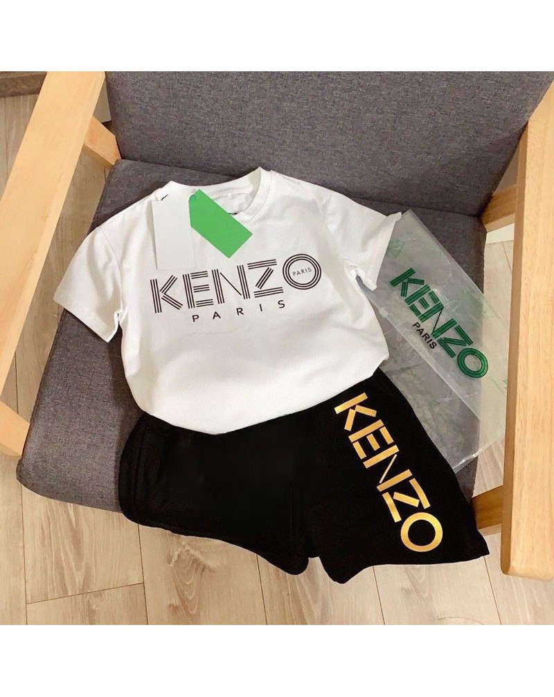 ケンゾー tシャツハーフパンツ二点セット子供用オシャレシンプル潮流半袖上下セット
