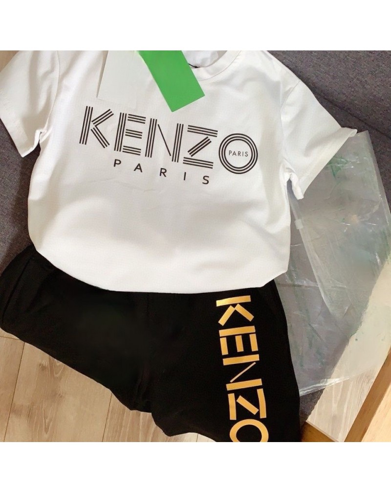 ケンゾー tシャツハーフパンツ二点セット子供用オシャレシンプル潮流半袖上下セット