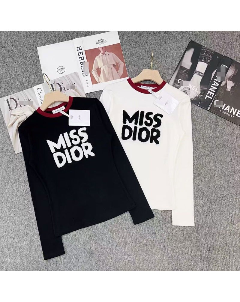 ディオール ロングシャツ女性人気洋服長袖トップスオシャレ