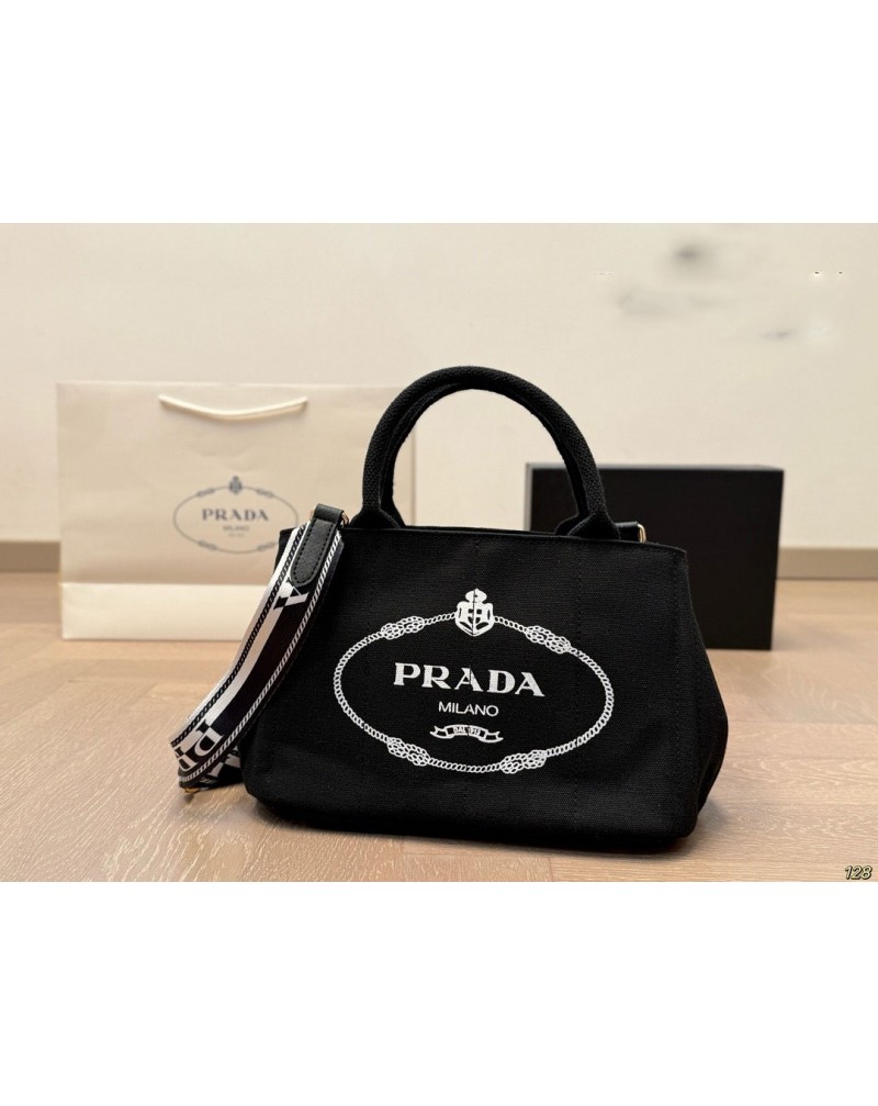 プラダ トートバッグ 人気PRADAキャンバスショルダーバッグファッションオシャレ