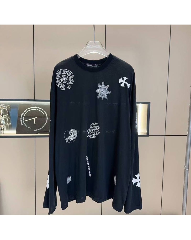 クロムハーツ ロングシャツカジュアル人気長袖トップス潮流個性 クロムハーツ ロングシャツカジュアル人気長袖トップス潮流個性