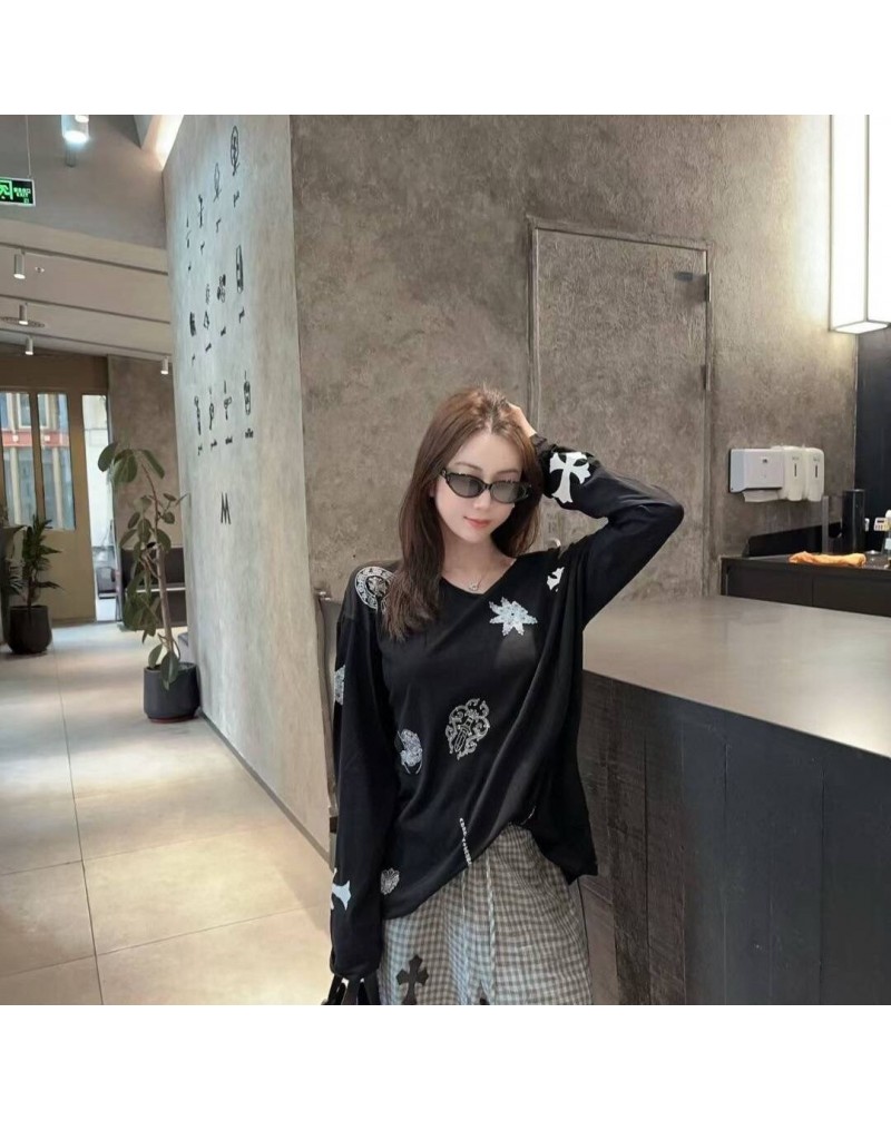 クロムハーツ ロングシャツカジュアル人気長袖トップス潮流個性 クロムハーツ ロングシャツカジュアル人気長袖トップス潮流個性