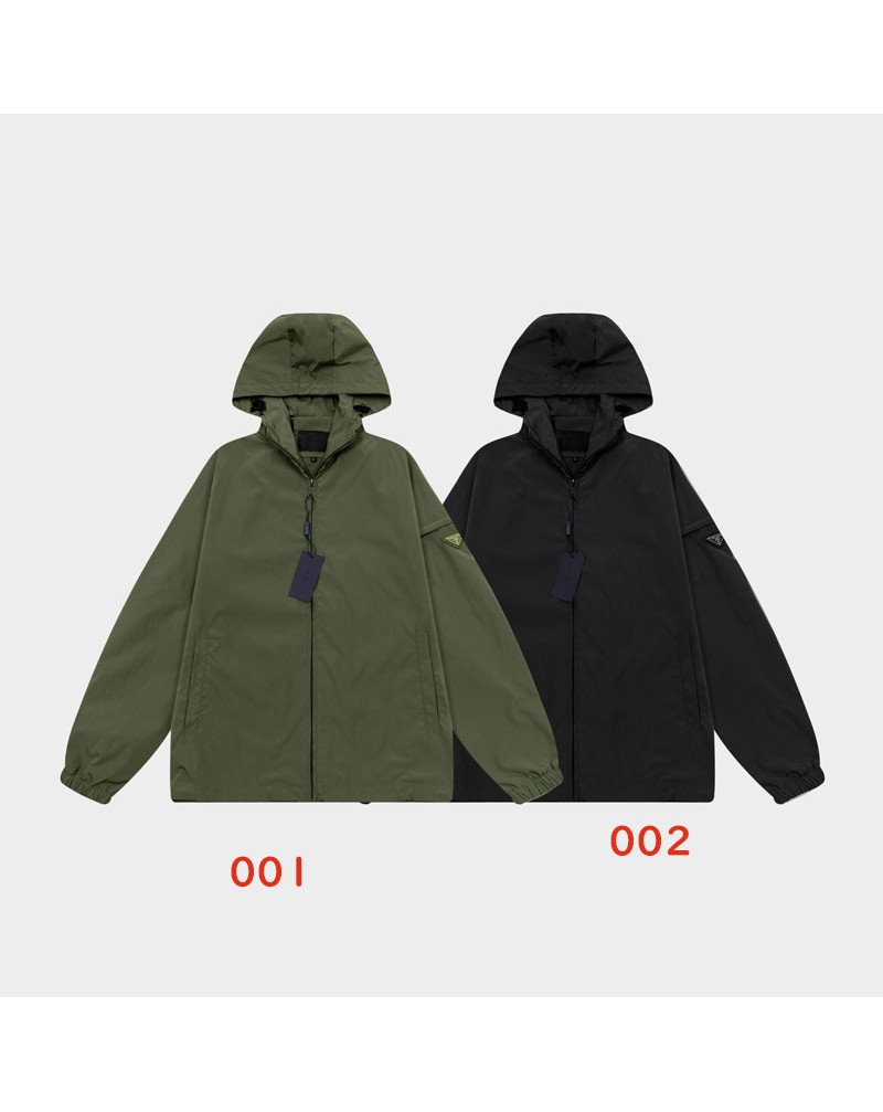 プラダ コートジャケット秋冬ウェアフード付きオシャレ人気ブランドウィンドブレーカージャケット