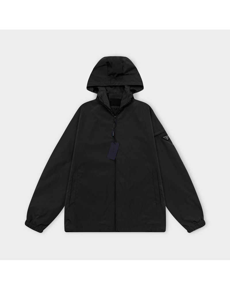 プラダ コートジャケット秋冬ウェアフード付きオシャレ人気ブランドウィンドブレーカージャケット