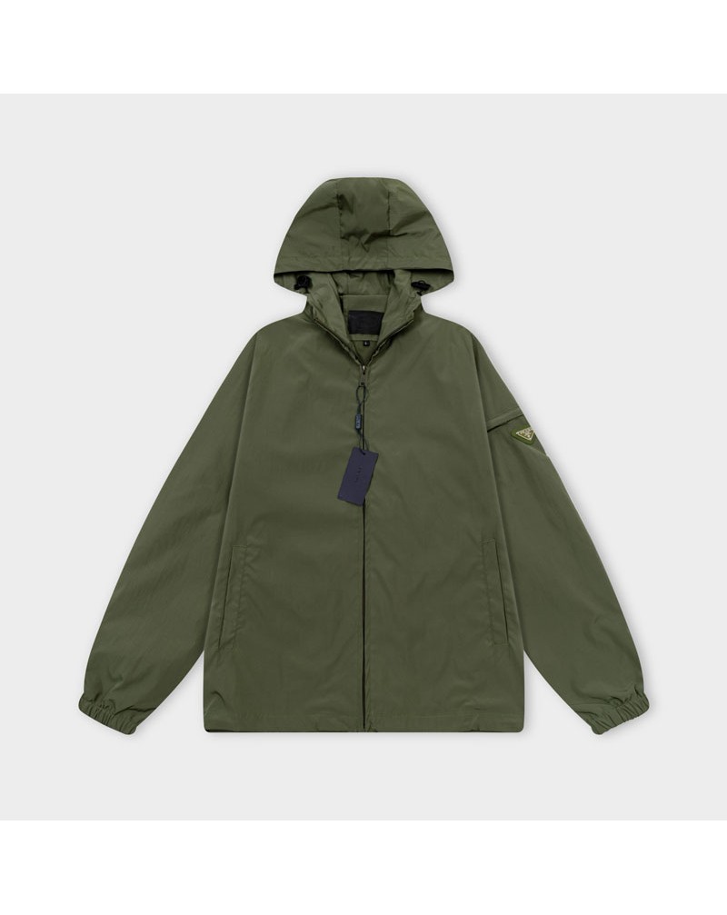 プラダ コートジャケット秋冬ウェアフード付きオシャレ人気ブランドウィンドブレーカージャケット