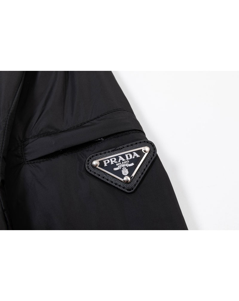 プラダ コートジャケット潮流人気簡約黒グレー2色お揃い