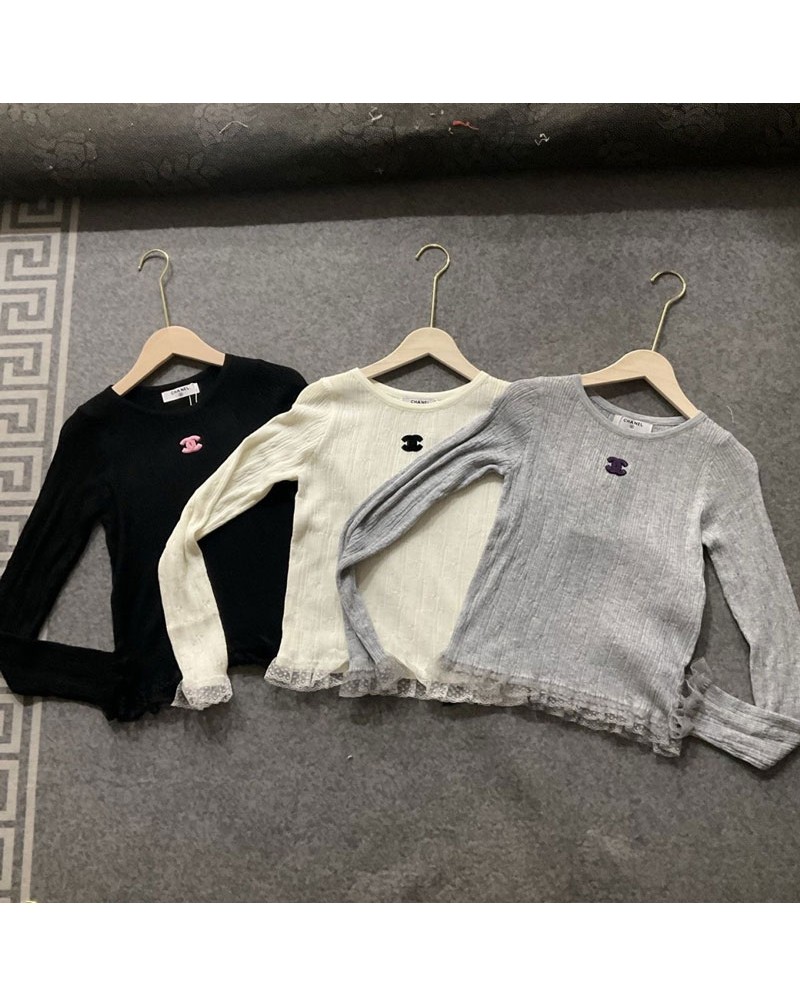 シャネル ロングシャツオシャレ小香風 洋服可愛いレースレース女の子人気長袖フリーサイズ