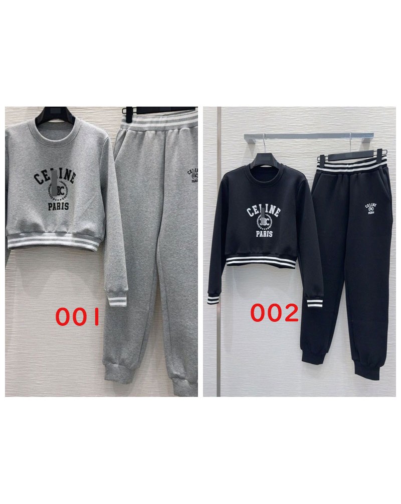 セリーヌ スウェットパンツセットカジュアルオシャレ上下セットコットン潮流ファッション