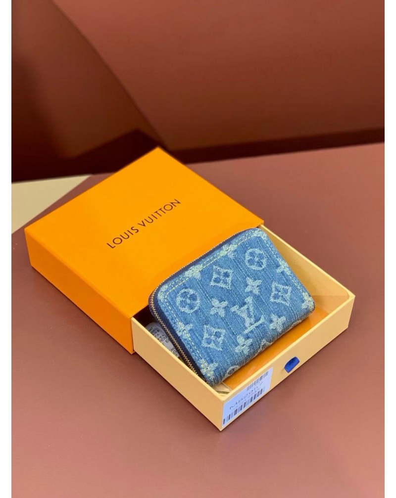 ルイヴィトン 小銭入れケースオシャレ 激安カードやコイン収納ケースデニム製可愛い