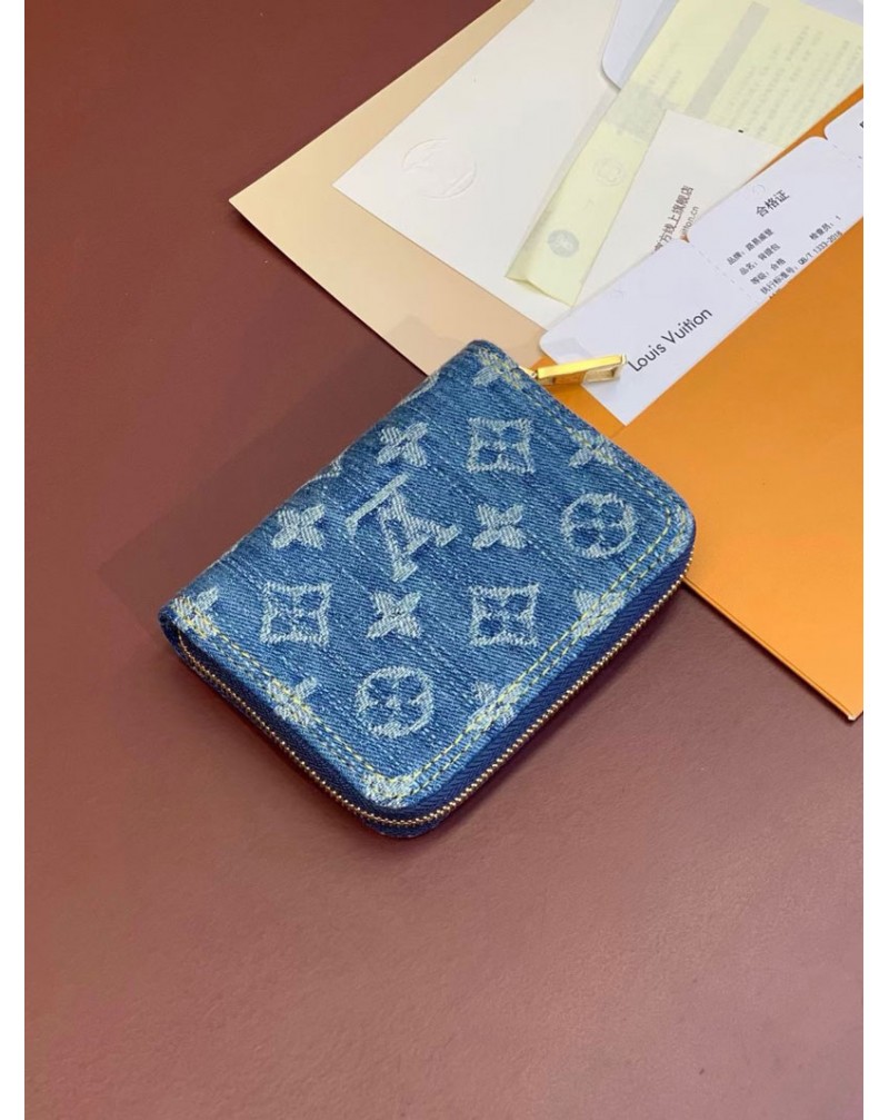 ルイヴィトン 小銭入れケースオシャレ 激安カードやコイン収納ケースデニム製可愛い