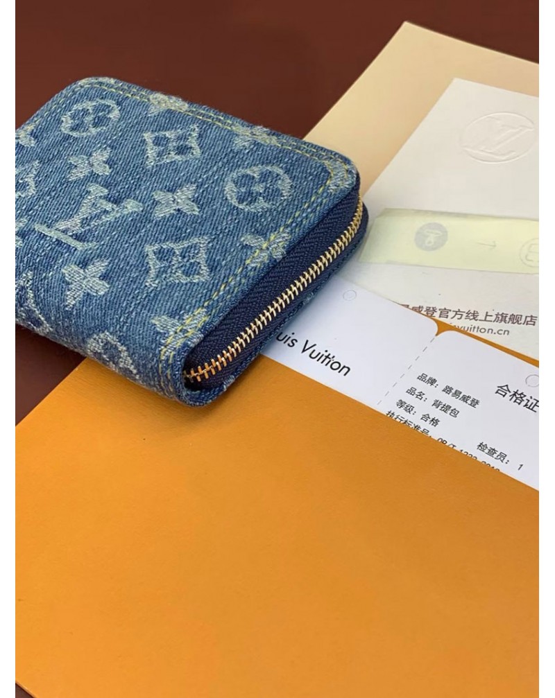 ルイヴィトン 小銭入れケースオシャレ 激安カードやコイン収納ケースデニム製可愛い