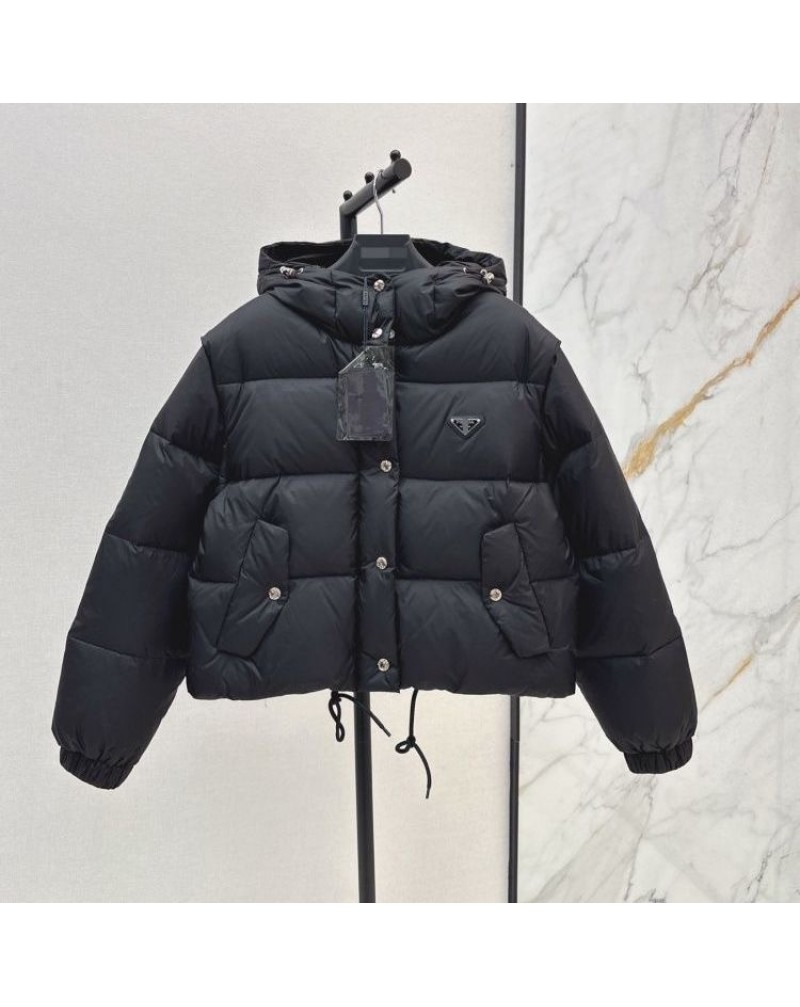 プラダ ダウンジャケットフッド付き袖取り外し可能ダウンベストになる素敵