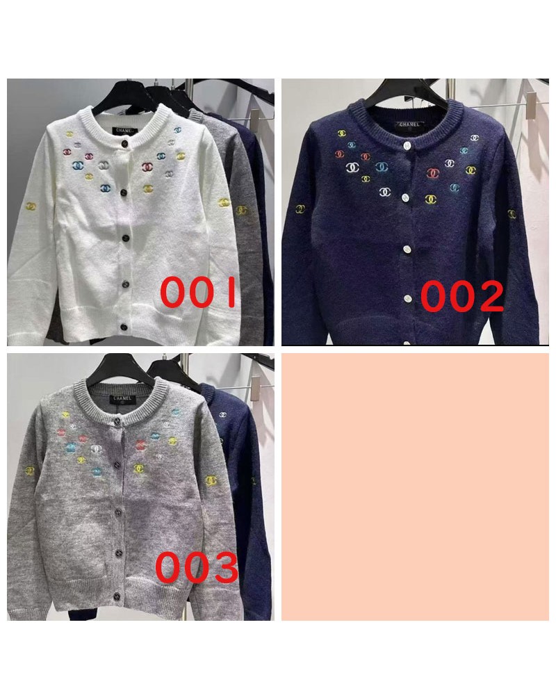 シャネル カーディガンオシャレ小香風人気ニットトップス女性ウェア