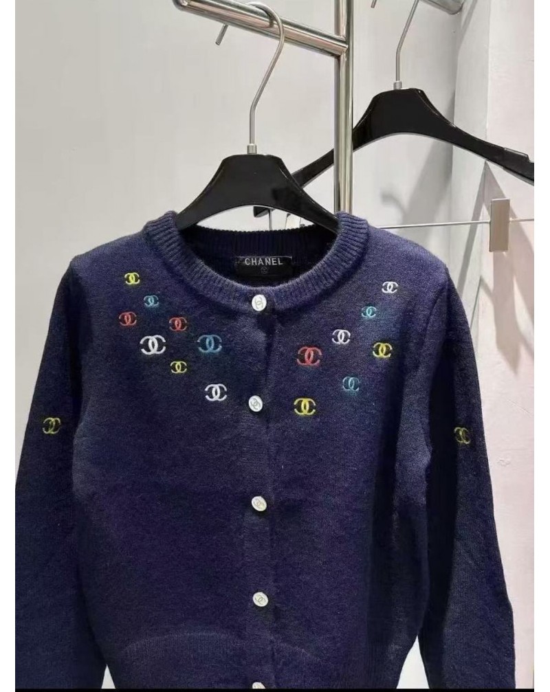 シャネル カーディガンオシャレ小香風人気ニットトップス女性ウェア