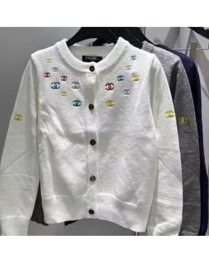 シャネル カーディガンオシャレ小香風人気ニットトップス女性ウェア