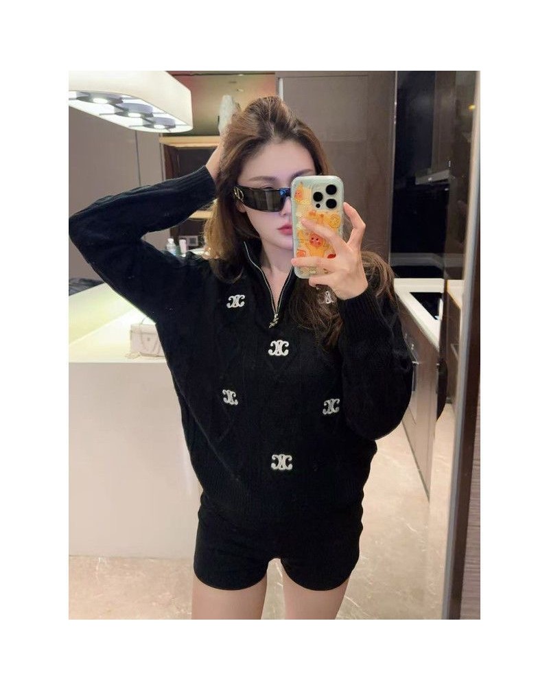 セリーヌ ニットトップスカジュアル人気ブランド半ファスナー付き襟付きセーター セリーヌ ニットトップスカジュアル人気ブランド半ファスナー付き襟付きセーター