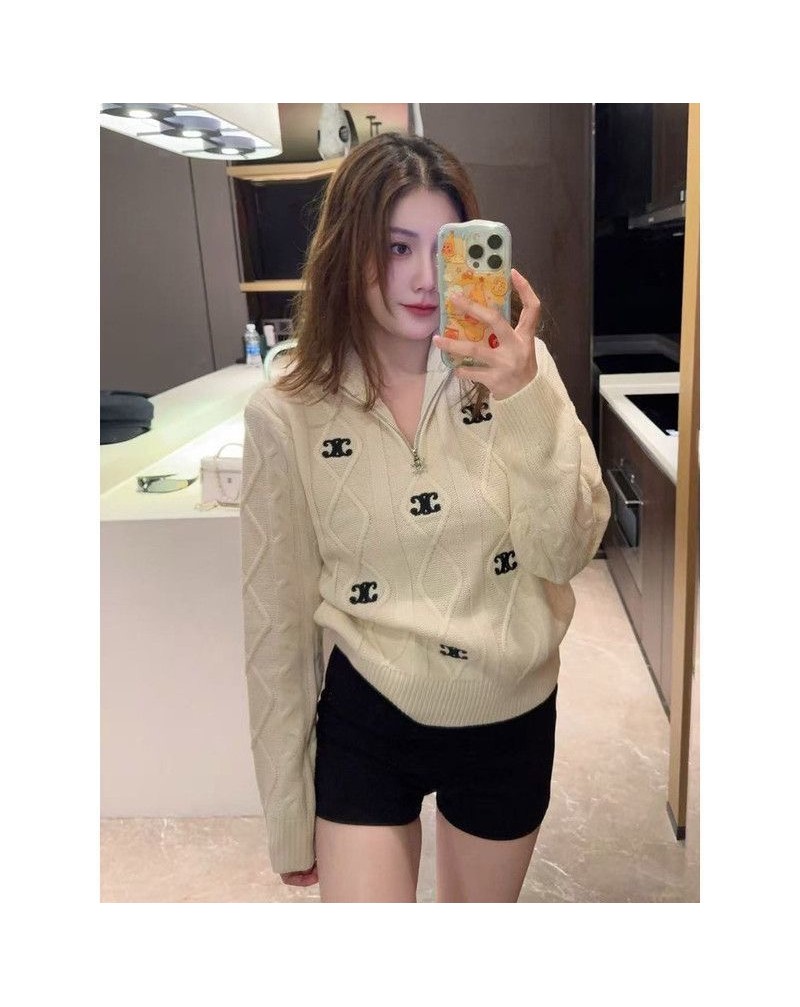 セリーヌ ニットトップスカジュアル人気ブランド半ファスナー付き襟付きセーター セリーヌ ニットトップスカジュアル人気ブランド半ファスナー付き襟付きセーター