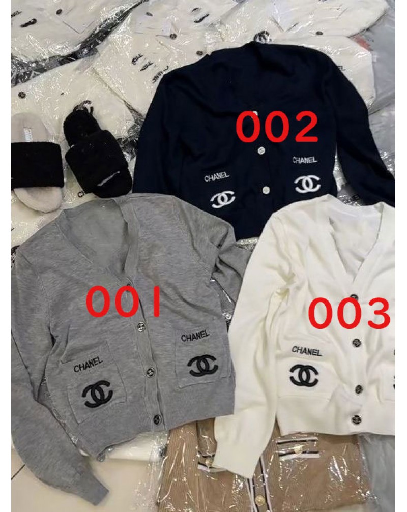 シャネル カーディガン人気ニットトップスオシャレ小香風