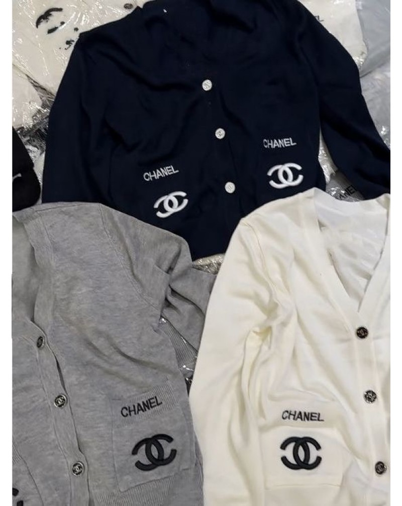 シャネル カーディガン人気ニットトップスオシャレ小香風