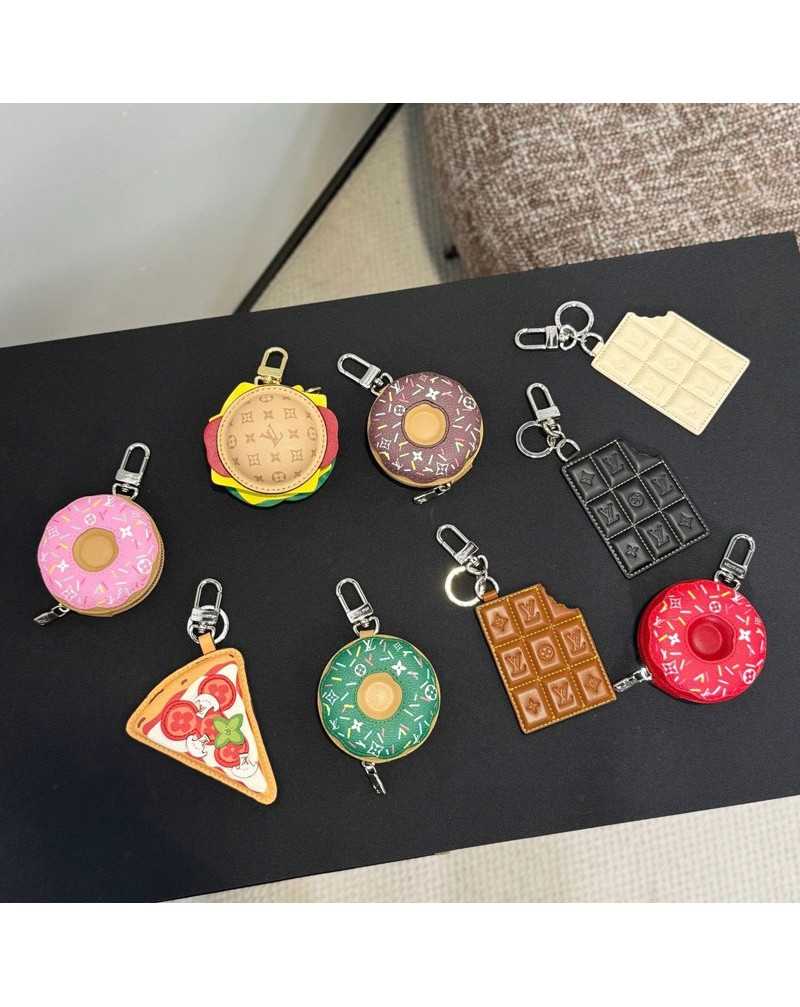 ルイヴィトン キーホルダー可愛いドーナツ/チョコレートピサ型オシャレ人気キーホルダー