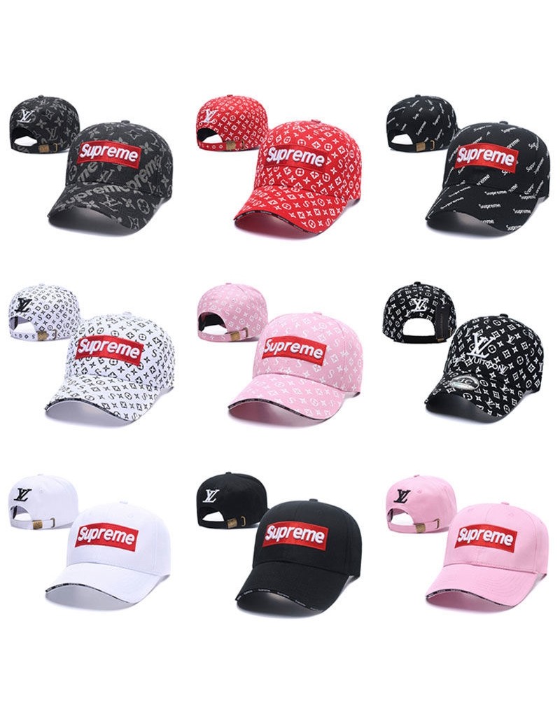 supreme ヴィトンコラボ キャップ個性潮流帽子 ファッションカジュアル芸能人愛用ボックス刺繍ロゴ サイズ調節可能