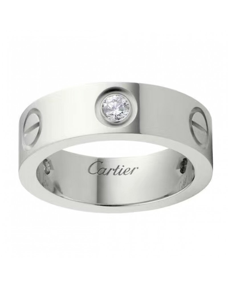 カルティエ指輪ペアお揃いダイヤモンド付きネジくぎ指輪リング　