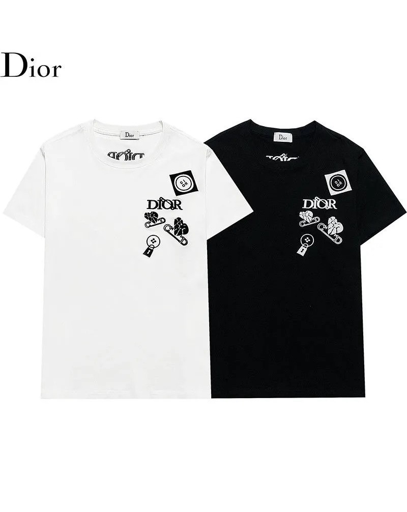 Dior tシャツ半袖お洒落精緻刺繍ロゴ付きディオールウェアトップス上着 コットン製大人気ペアお揃い