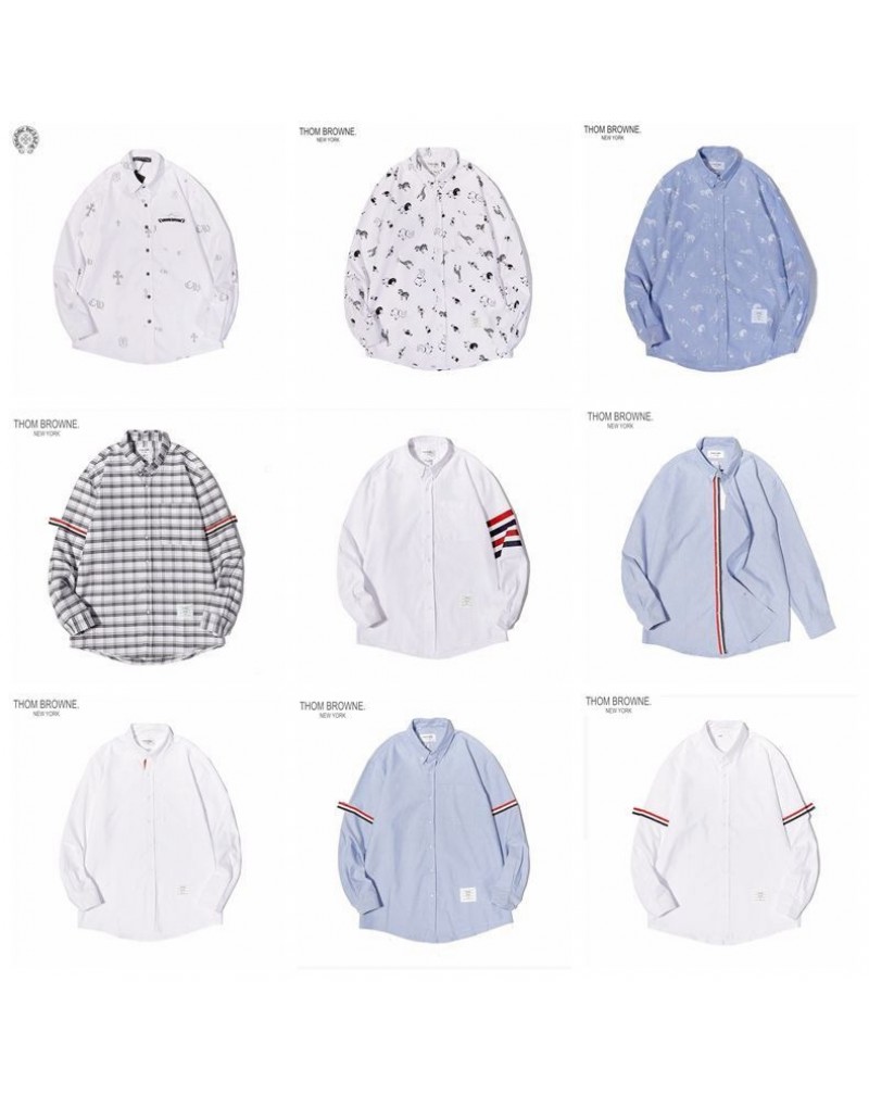 THOM BROWNE クロムハーツ シャツ 長袖 ファッション人気カジュアル トップス メンズレディース向け