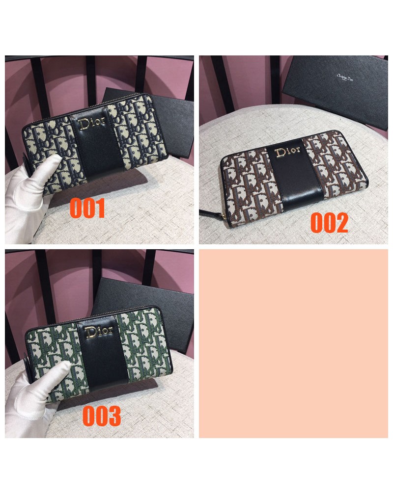 ディオール長財布経典刺繍ロゴ付きブランド財布クレジットカードや紙幣や小銭入れ携帯も収納可能