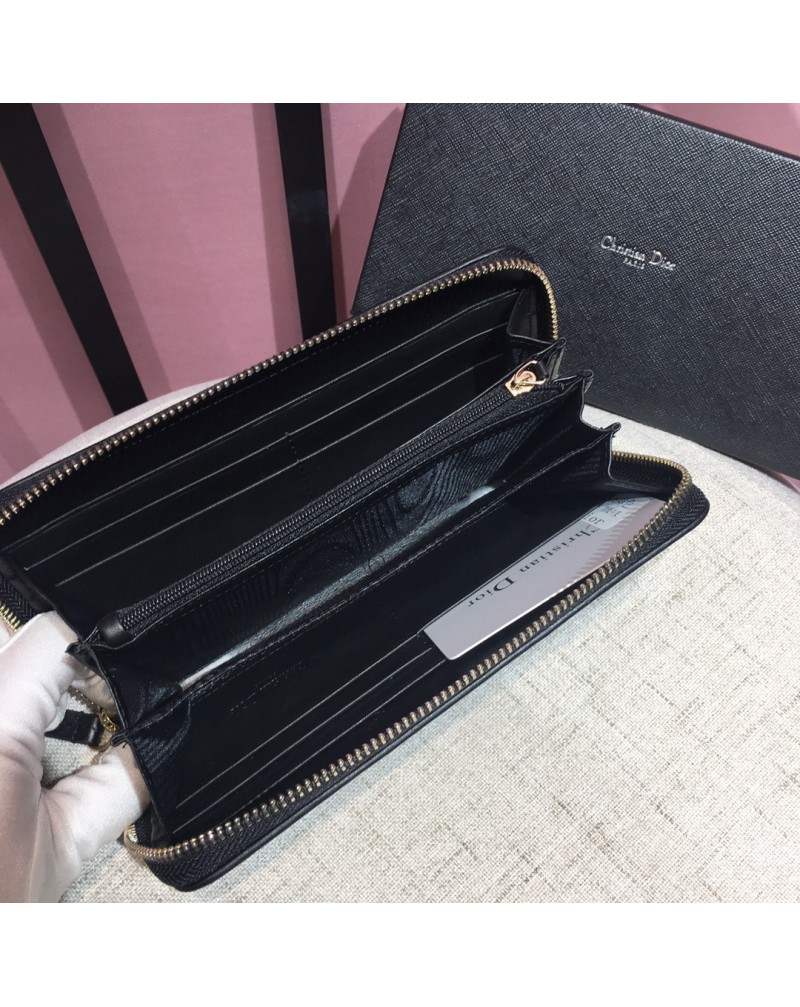 ディオール長財布経典刺繍ロゴ付きブランド財布クレジットカードや紙幣や小銭入れ携帯も収納可能