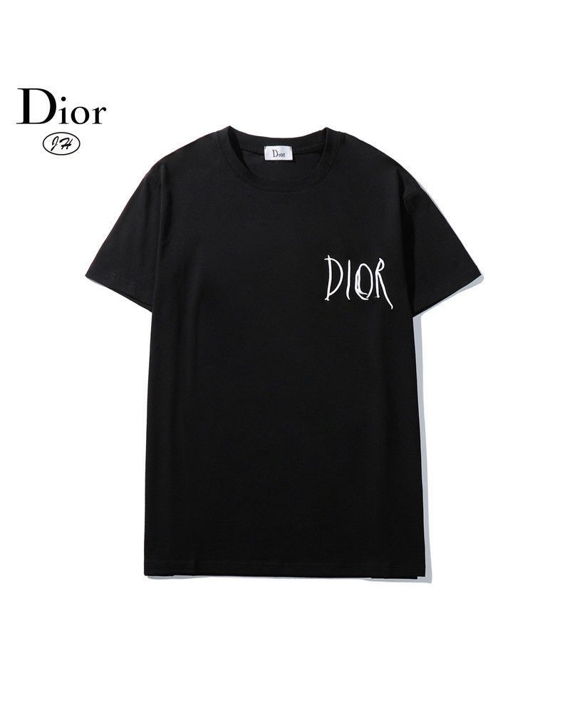 ディオールtシャツ半袖個性人気ウェア上着コットン製ソフトファッショントップスペアお揃い