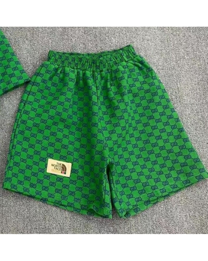 グッチtシャツ五分ズボン三点セットお洒落個性ファッション潮流可愛いミッキー付きtシャツ