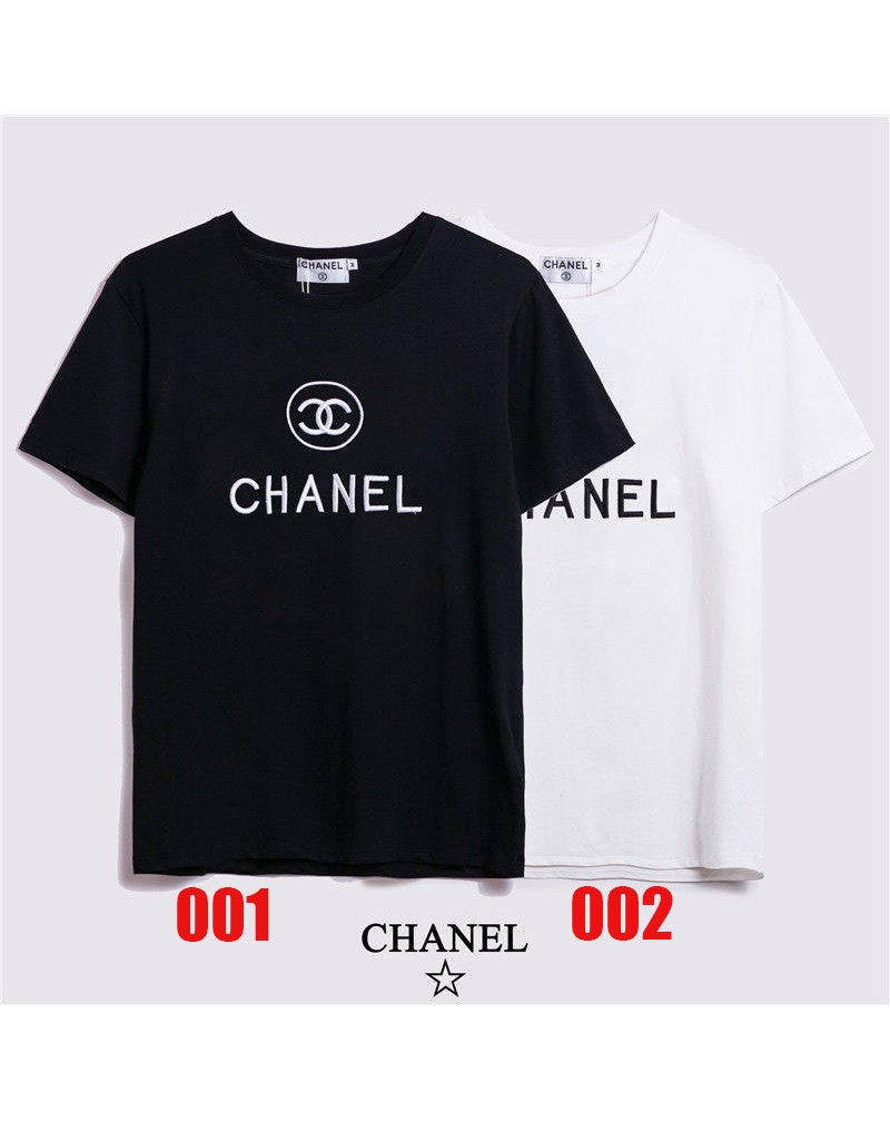 chanel tシャツ半袖お洒落人気ブランドウェアトップスカジュアルファッション上着コットン製ソフト通気性吸汗性よい