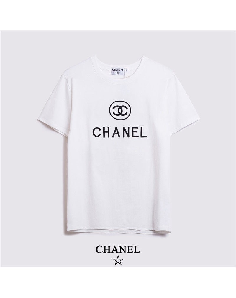 chanel tシャツ半袖お洒落人気ブランドウェアトップスカジュアルファッション上着コットン製ソフト通気性吸汗性よい