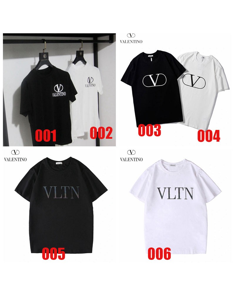 バレンチノｔシャツ半袖ペアお揃い VALENTINOティシャツトップスコットン製カジュアルファッションウェア上着芸能人愛着