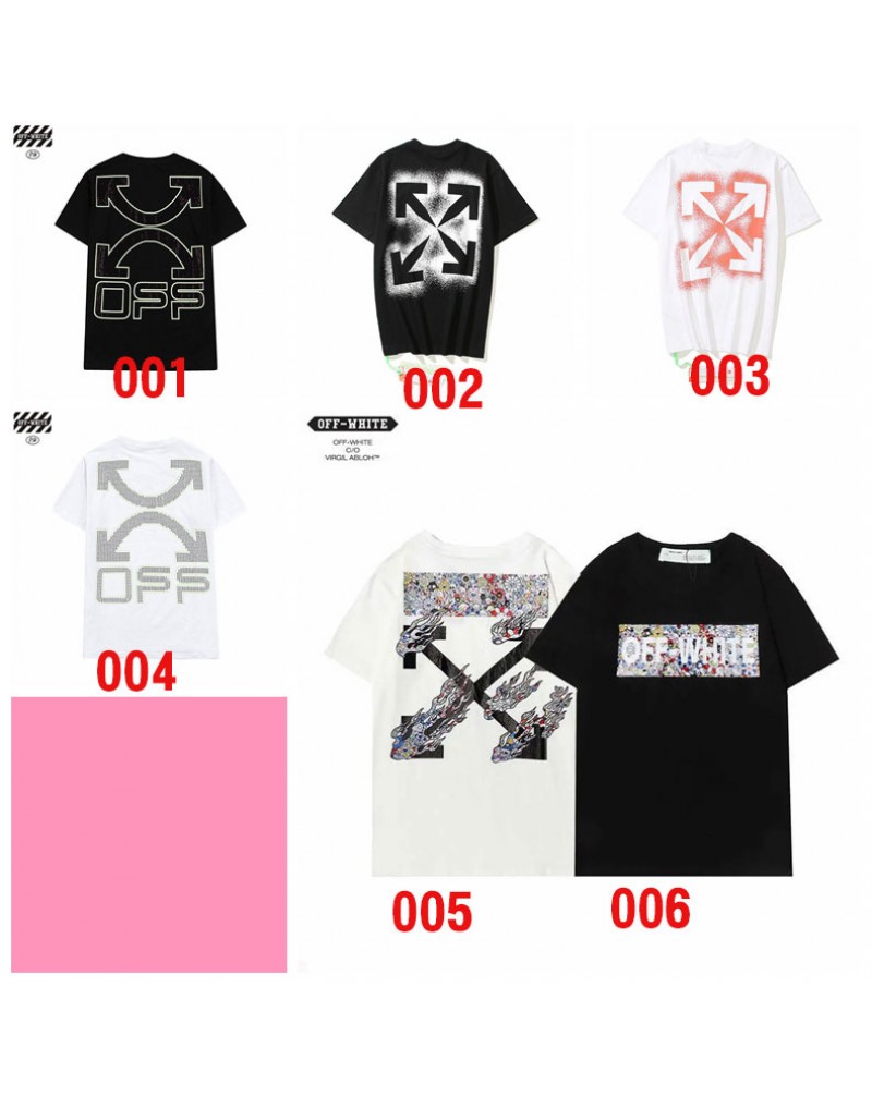 OFF-WHITE Tシャツ半袖カジュアル潮流個性人気ティシャツコットン製通気性よいペアお揃いウェアトップスカジュアルファッション
